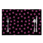 Pink Emo Skull Pattern Print Placemat