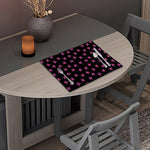 Pink Emo Skull Pattern Print Placemat