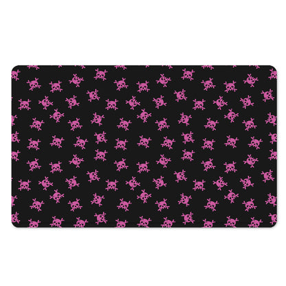 Pink Emo Skull Pattern Print Polyester Doormat