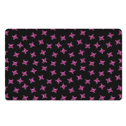 Pink Emo Skull Pattern Print Polyester Doormat