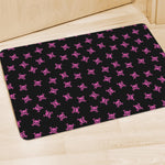 Pink Emo Skull Pattern Print Polyester Doormat