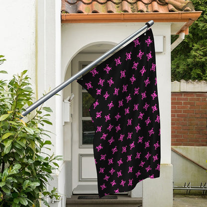 Pink Emo Skull Pattern Print Polyester Flag
