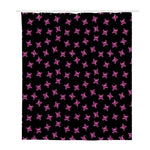 Pink Emo Skull Pattern Print Polyester Shower Curtain