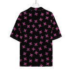 Pink Emo Skull Pattern Print Rayon Hawaiian Shirt