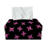 Pink Emo Skull Pattern Print Rectangle Tissue Box Cover