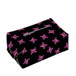 Pink Emo Skull Pattern Print Rectangle Tissue Box Cover