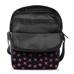 Pink Emo Skull Pattern Print Rectangular Crossbody Bag