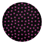 Pink Emo Skull Pattern Print Round Blanket