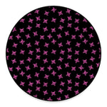 Pink Emo Skull Pattern Print Round Floor Mat