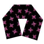 Pink Emo Skull Pattern Print Scarf