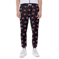 Pink Emo Skull Pattern Print Joggers