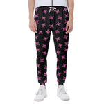 Pink Emo Skull Pattern Print Scuba Joggers