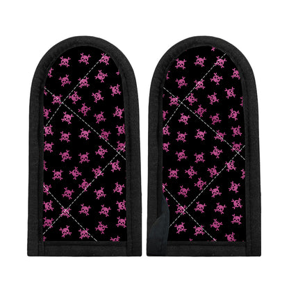 Pink Emo Skull Pattern Print Skillet Handle Cover