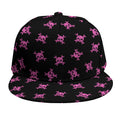 Pink Emo Skull Pattern Print Snapback Cap