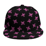 Pink Emo Skull Pattern Print Snapback Cap