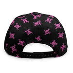 Pink Emo Skull Pattern Print Snapback Cap