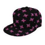 Pink Emo Skull Pattern Print Snapback Cap
