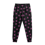 Pink Emo Skull Pattern Print Sweatpants