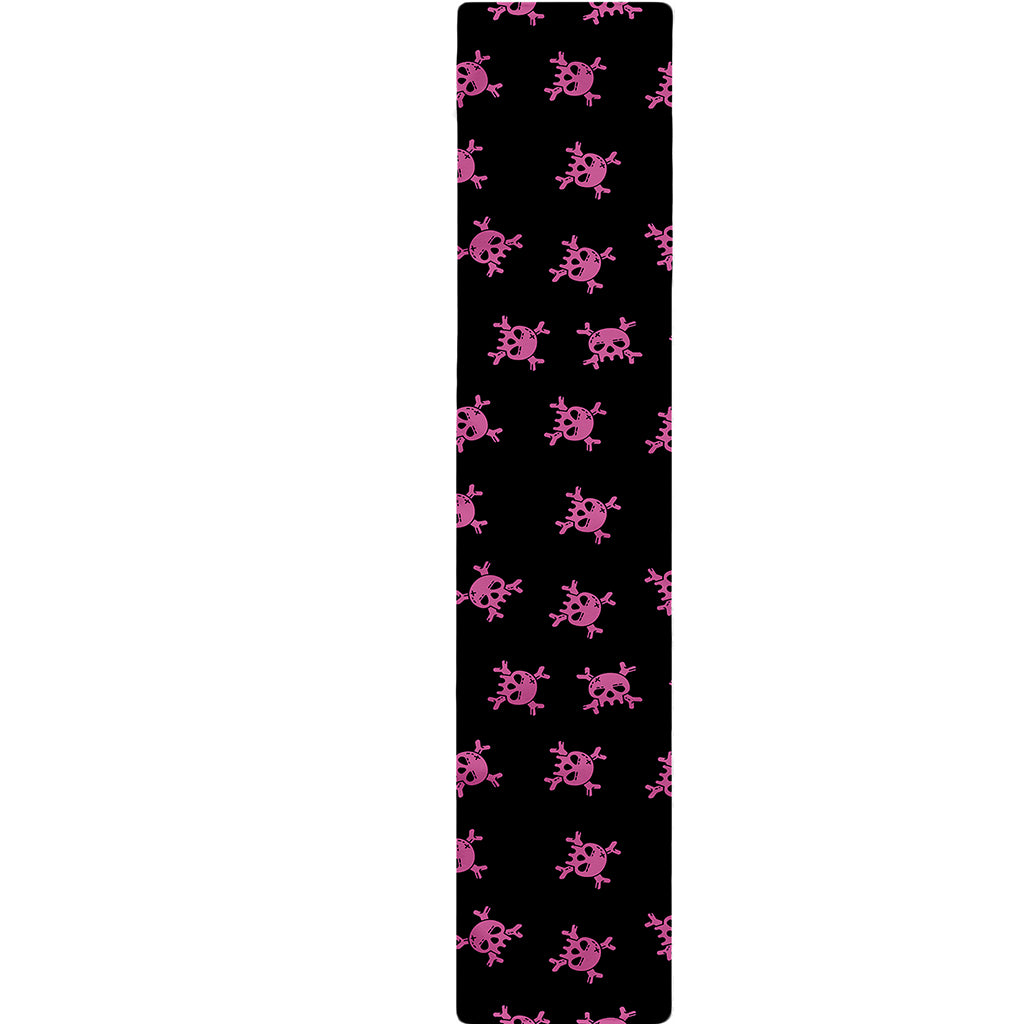 Pink Emo Skull Pattern Print Table Runner