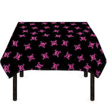 Pink Emo Skull Pattern Print Tablecloth