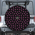 Pink Emo Skull Pattern Print Tire Cover With Camera Hole