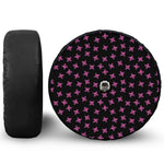 Pink Emo Skull Pattern Print Tire Cover With Camera Hole