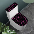 Pink Emo Skull Pattern Print Toilet Lid And Tank Cover Set