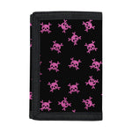 Pink Emo Skull Pattern Print Trifold Wallet