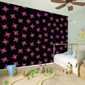 Pink Emo Skull Pattern Print Wall Sticker