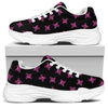 Pink Emo Skull Pattern Print White Chunky Shoes