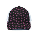 Pink Emo Skull Pattern Print White Mesh Trucker Hat