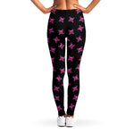 Pink Emo Skull Pattern Print Women's Leggings