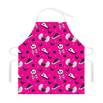 Pink Emo Symbols Pattern Print Adjustable Apron