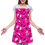 Pink Emo Symbols Pattern Print Adjustable Apron