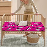 Pink Emo Symbols Pattern Print Baby Crib Sheet