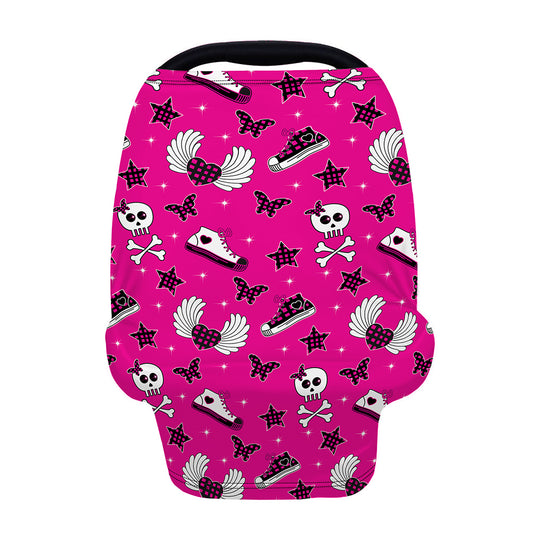 Pink Emo Symbols Pattern Print Baby Seat Cover