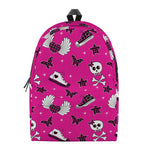 Pink Emo Symbols Pattern Print Backpack