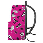 Pink Emo Symbols Pattern Print Backpack