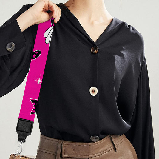 Pink Emo Symbols Pattern Print Bag Strap
