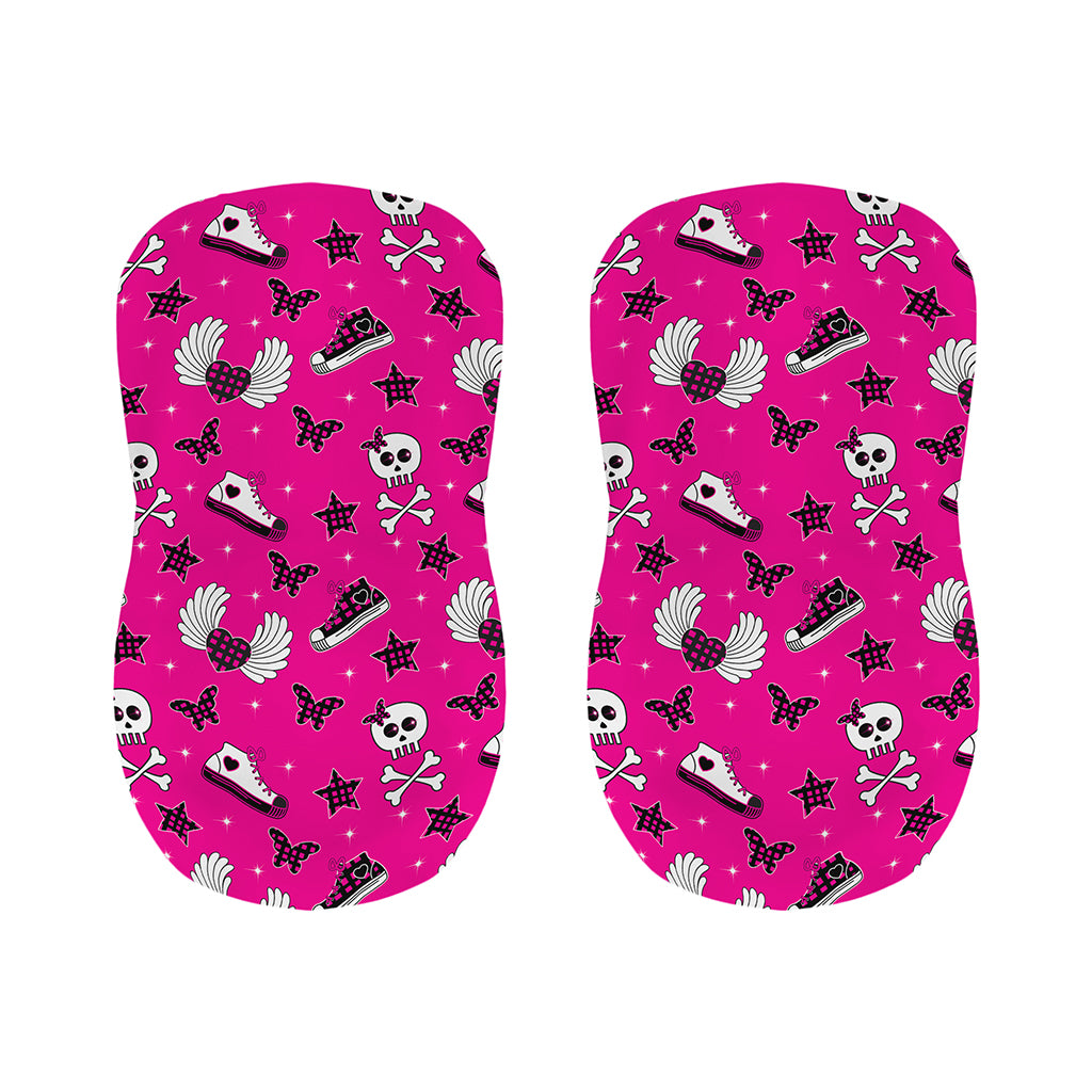 Pink Emo Symbols Pattern Print Bar Stool Covers