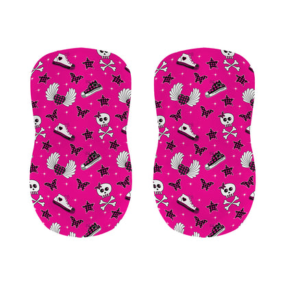 Pink Emo Symbols Pattern Print Bar Stool Covers