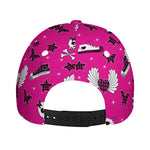 Pink Emo Symbols Pattern Print Baseball Cap