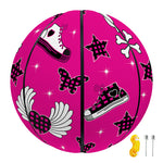 Pink Emo Symbols Pattern Print Basketball