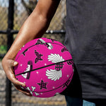 Pink Emo Symbols Pattern Print Basketball
