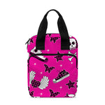 Pink Emo Symbols Pattern Print Bible Tote Bag