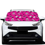 Pink Emo Symbols Pattern Print Car Windshield Snow Cover