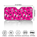 Pink Emo Symbols Pattern Print Car Windshield Sun Shade