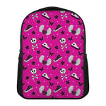 Pink Emo Symbols Pattern Print Casual Backpack