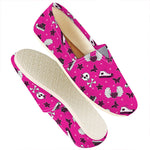 Pink Emo Symbols Pattern Print Casual Shoes