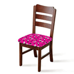 Pink Emo Symbols Pattern Print Chair Cushion Cover